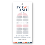 Ivy & Ash - Sparkle & Blush | Versatile, Soft Winter Nail Art Nail Wrap