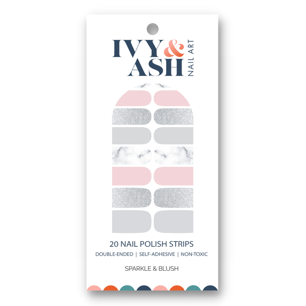 Ivy & Ash - Sparkle & Blush | Versatile, Soft Winter Nail Art Nail Wrap