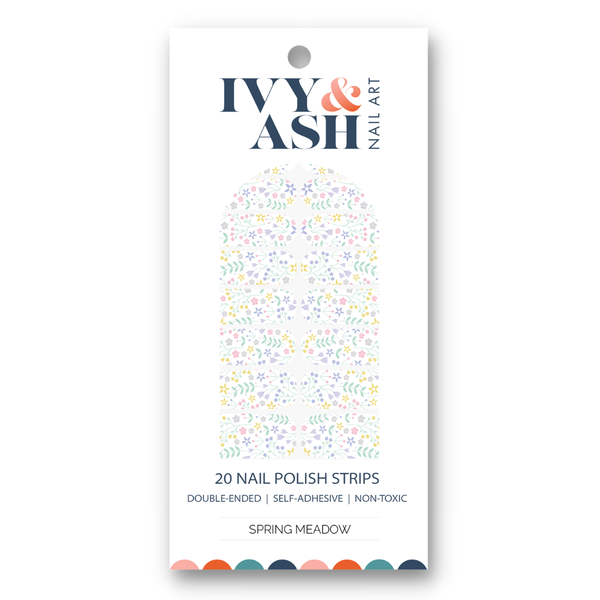 Ivy & Ash - Spring Meadow | Pastel Floral Easter Nail Polish Wrap Set