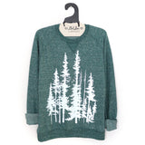 Unisex Forest Speckle Terry Sweatshirt with Evergreen Print: Extra large