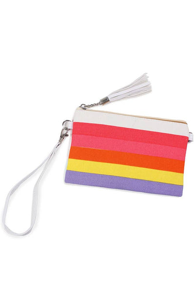 Hana - Stripe Print Wristlet Wallet