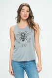 SM WARDROBE - BEE KIND TANK TOP GREY: S