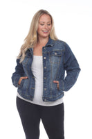 Plus Size Classic Denim Jacket: 1X