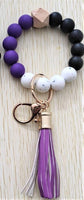 The Wristlet Bar - Purple/Black/White Silicone Wristlet -Keychain