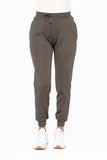 Mono B - Cuffed Joggers with Zippered Pockets: S:M:L (2:2:2) / BLACK OLIVE