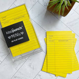 Kiss and Punch - Mini Notecard Set of 60 - Library Card (Yellow)