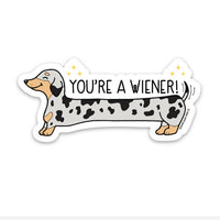 Kiss and Punch - 3 Inch You're a Wiener Dog Vinyl Sticker