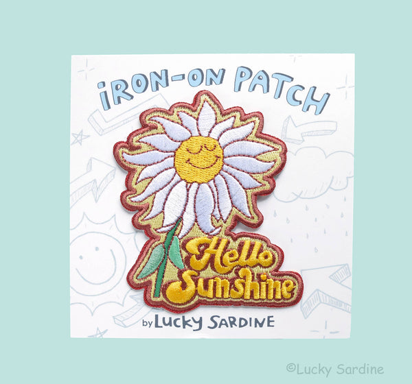 Lucky Sardine - Hello Sunshine, Daisy Flower Embroidered Patch