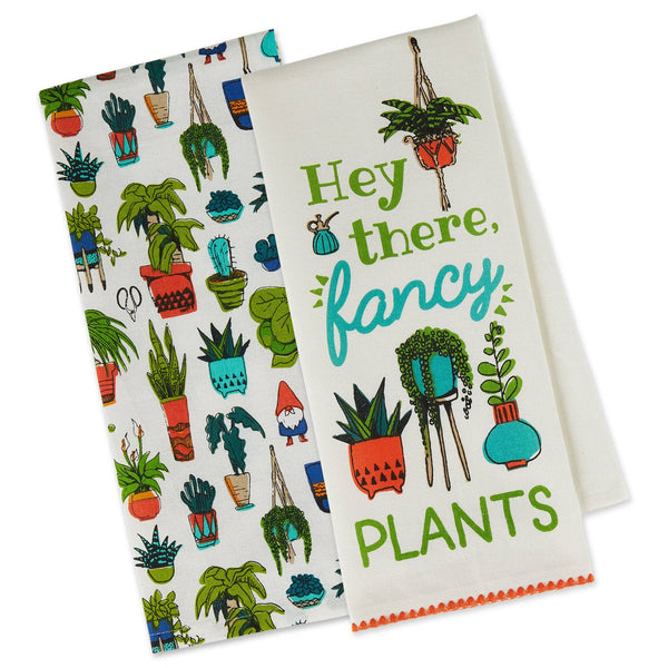 Design Imports - Hey There Fancy Plants Dishtowel Set Of 2