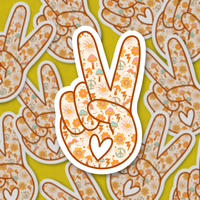 Sage and Virgo - Retro Summer Pattern Peace Sign Sticker