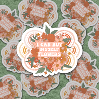 Sage and Virgo - Buy myself flowers, floral design, vinyl sticker