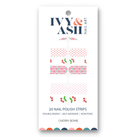 Ivy & Ash - Cherry Bomb | Retro Cherry Print Pink Check Nail Wrap Set