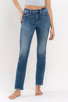 VERVET by FLYING MONKEY - HIGH RISE STRETCH SLIM STRAIGHT JEANS V3046: MOONLIGHT / 31