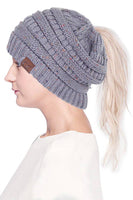 Hana - C.C Confetti Ponytail Messy Bun Beanie