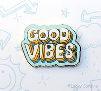 Lucky Sardine - Good Vibes, Rainbow Enamel Pin