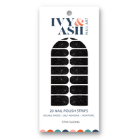 Ivy & Ash - Star Gazing | Bold Black and Sparkling Glitter Nail Wraps