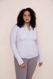 Mono B - CURVY Leopard Print Half-Zip Pullover: XL:1XL:2XL:3XL (2:2:1:1) / BLUSH