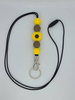 Kendra's Designs - Yellow Sunflower Lanyard | Teacher Lanyard | Badge Holder