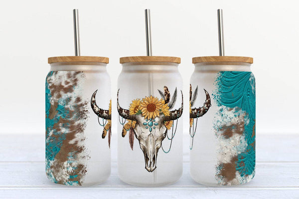 Creating Mamas Light LLC - Teal Bull Skull