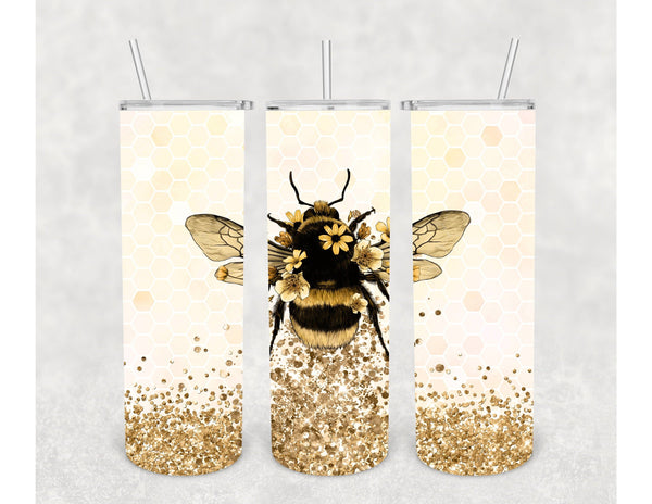 The Potted Oasis - Glitter Bee Tumbler