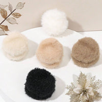 42POPS - ,.._ SI-25451 Christmas Gift Round Plush PomPom Hair Claw Clip (A: PomPomMix-161400 / OS