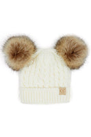 Hana - CC Kids Double Pom Pom All Over Cable Beanie