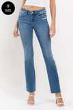 VERVET by FLYING MONKEY - PLUS SIZE MID RISE CLEAN CUT HEM BOOTCUT JEANS T6204-P: WELL-ROUNDED / 14