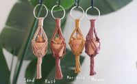 Gemini Rain - Mini Macrame Plant Hanger | Macrame Car Charm