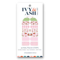 Ivy & Ash - Strawberry Patch | Strawberries & Pink Gingham Nail Wrap Set