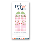 Ivy & Ash - Strawberry Patch | Strawberries & Pink Gingham Nail Wrap Set