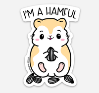 Kiss and Punch - NEW! 3 Inch Funny Hamster Pun Diecut Vinyl Sticker