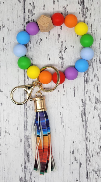 The Wristlet Bar - Rainbow Silicone Wristlet Keychain