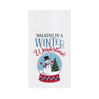 Christmas Wonderland Snowman Snow Globe Kitchen Towel