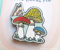 Lucky Sardine - Mushroom Moth Enamel Pin