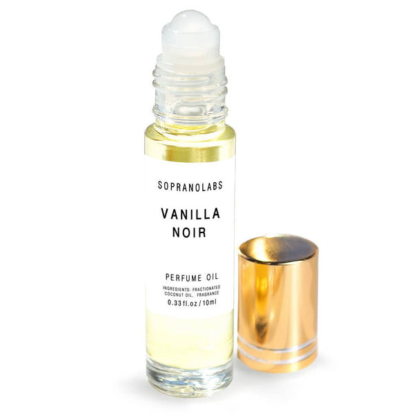 SopranoLabs - VANILLA NOIR Vegan Perfume Oil. Gift for her. Roll on 10 ml