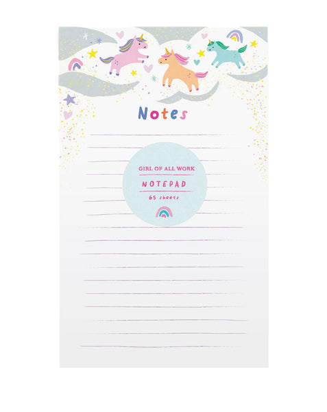 Girl of All Work - Unicorns Notepad