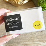 Kiss and Punch - Mini Notecard Set of 60 - Yellow Smiley Face Grid