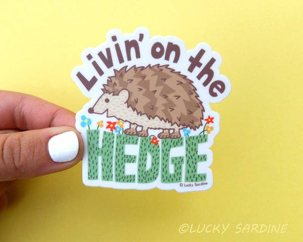 Lucky Sardine - Hedgehog Livin On The Hedge Vinyl Sticker