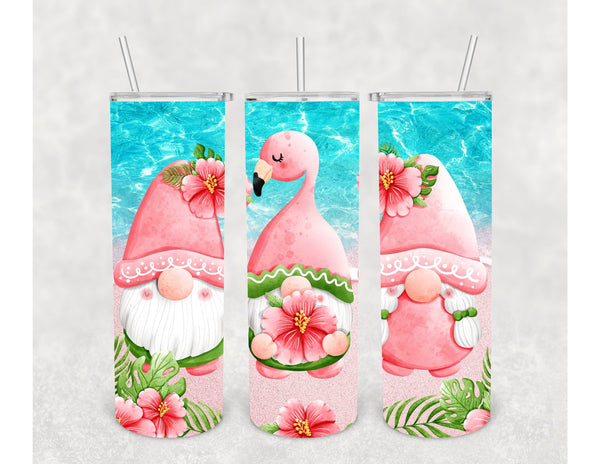 The Potted Oasis - Flamingo Gnome Tumbler