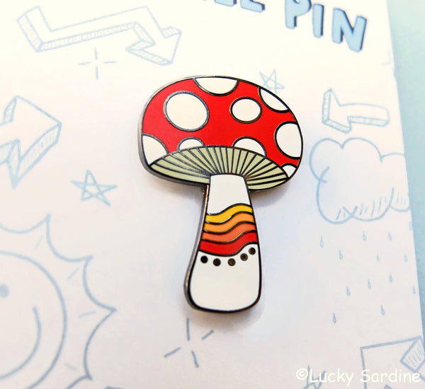 Lucky Sardine - Mushroom Rainbow Enamel Pin