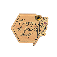 Driftless Studios - Enjoy The Little Things Shaped Spring Magnet With Flowers