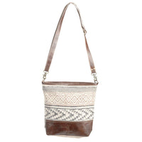 Clea Ray Canvas Bags & Clothing - Vintage Tapestry Fabric With Leather Trim & Zipper Clousure