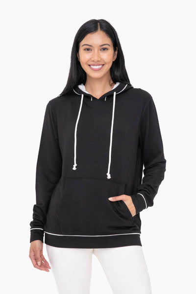 Mono B - Contrast Hoodie Pullover: S:M:L (2:2:2) / BLACK/NATURAL