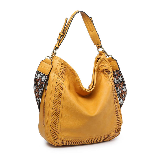 Jen & Co. - M2049 Aris Whipstitch Hobo/Crossbody w/ Guitar Strap