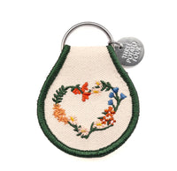 Three Potato Four - Patch Keychain - Floral Wreath Heart