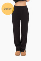 Mono B - CURVY Elevated Wide Leg Lounge Pants: Black / 1XL:2XL:3XL (2:2:2)