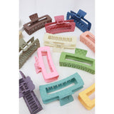 Love and Repeat - Matte Embossed Cut Out Rectangle Hair Claw: MIX COLOR / ONE