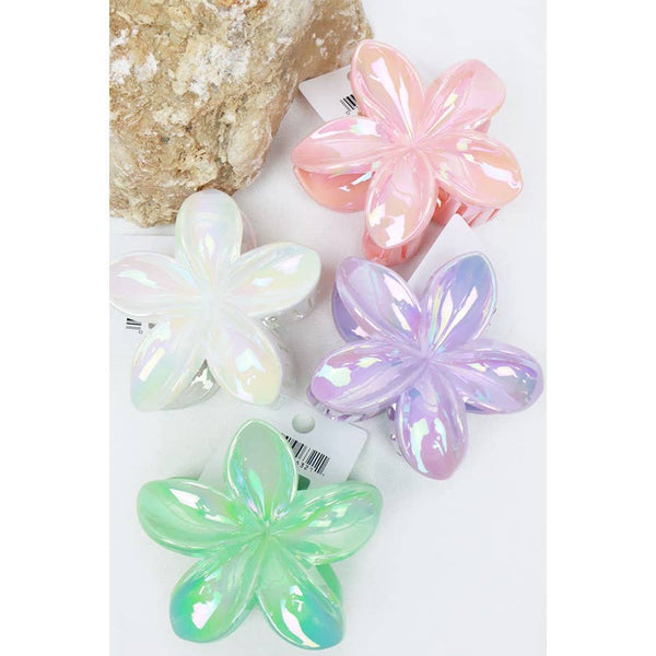 Love and Repeat - Mermaid Glow Plumeria Flowers Hair Claw: MIX COLOR / ONE