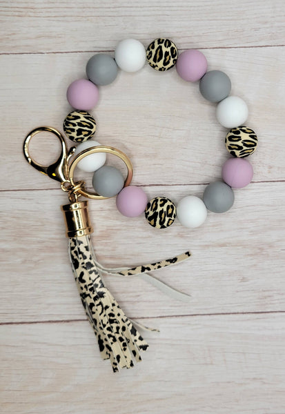 The Wristlet Bar - A3 Purple Grey Leopard Wristlet